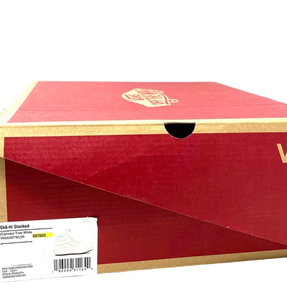 VANS Sk8-Hi Stacked Sneakers Women Size Platform Shoes White Canvas VN0A4BTWL5L - Picture 7 of 8